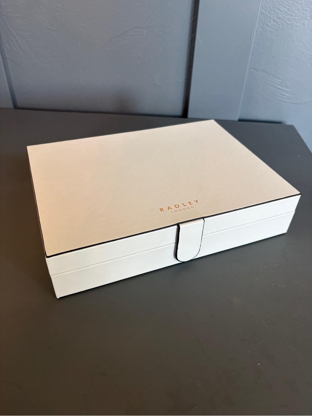RADLEY LONDON White Jewelry Case with Gold Logo